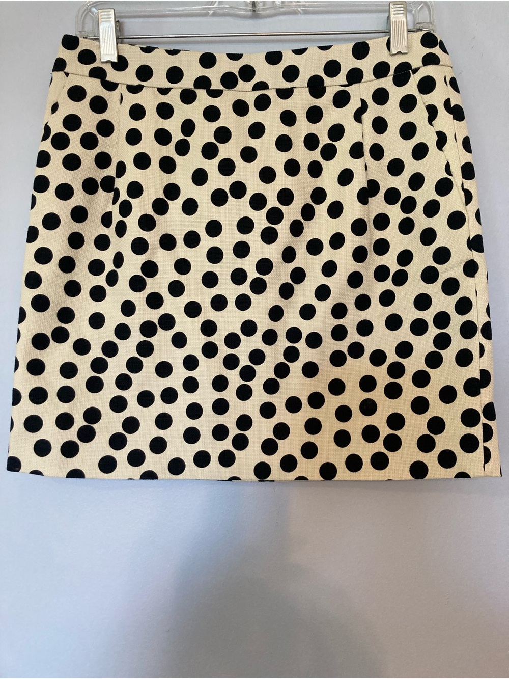 J. Crew Cream Black Polka Dot Skirt with pockets sz 4